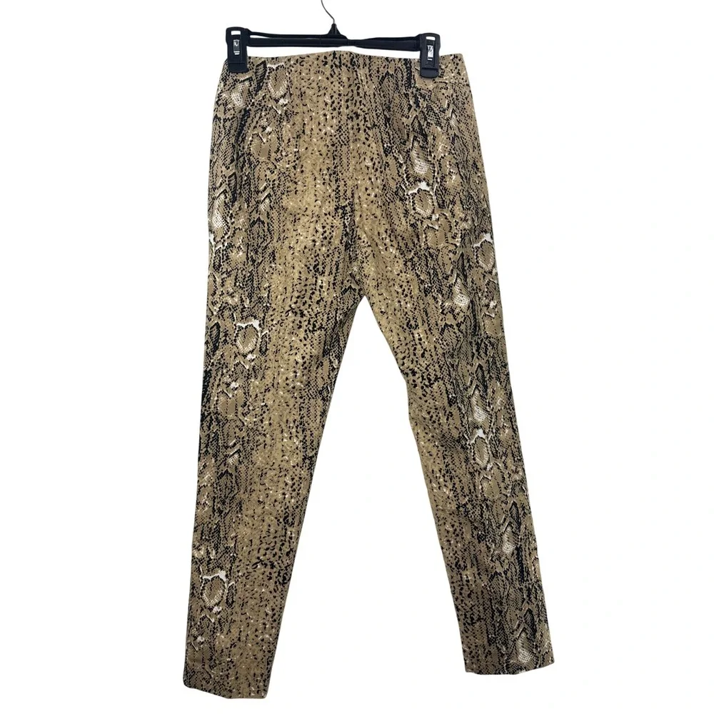 Vince Camuto Snakeskin Print Pants Women's Size‎ 4 Brown Tan Animal Print
